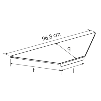 Półka narożna regalu metalowego 90° wewnętrzna - 3