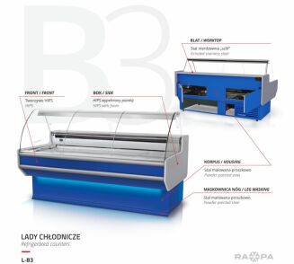 Lada chłodnicza z szybą giętą L-B3 - 25
