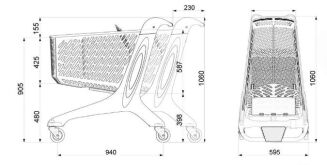 Wózek sklepowy MIDI 160 L