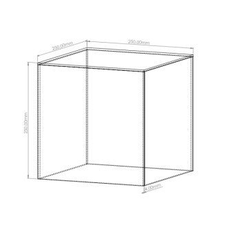 Pojemnik kubik 25x25x25 cm, bezbarwny - 3