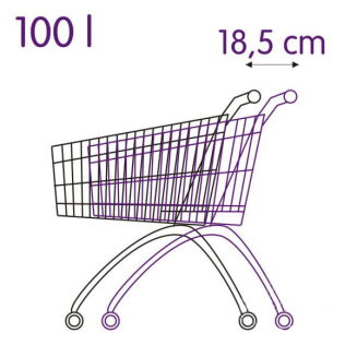 Wózek sklepowy 100L z siedziskiem ocynkowany czerwony