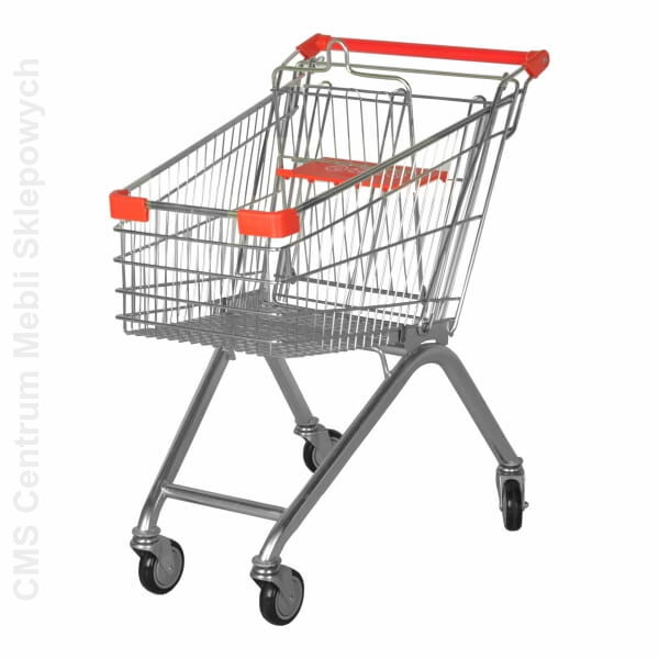 Wózek sklepowy 100L z siedziskiem ocynkowany czerwony