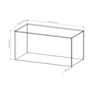 Pojemnik kubik 29x14x14, bezbarwny - 2