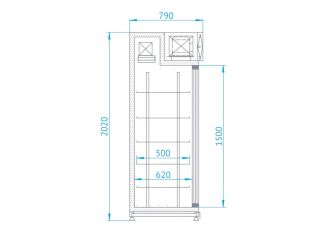 Szafa chłodnicza jednostronnie przeszklona, drzwi rozsuwane - 7