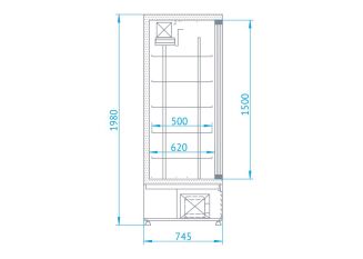 Szafa chłodnicza jednostronnie przeszklona, drzwi rozsuwane - 5