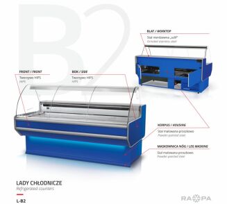 Lada chłodnicza z szybą giętą L-B2 - 28