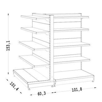 Gondola metalowa z zakończeniem w postaci regału dostawianego 150 - 2