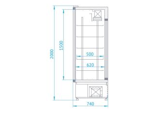 Szafa chłodnicza przeszklona - dwudrzwiowa | Rapa 2SR ecoline
