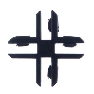 Łącznik do szkła czterokierunkowy | aluminiowy - 2