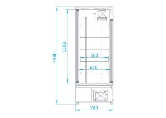 Szafa chłodnicza przeszklona - dwudrzwiowa | Rapa 2S2R