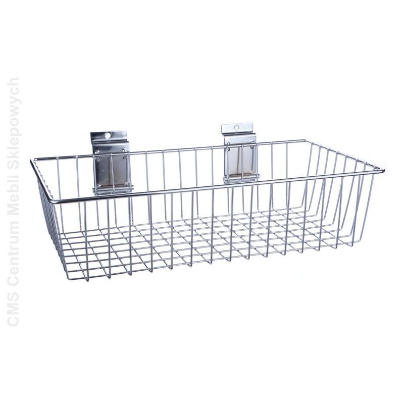 Koszyk sklepowy chromowany na panel 40 cm