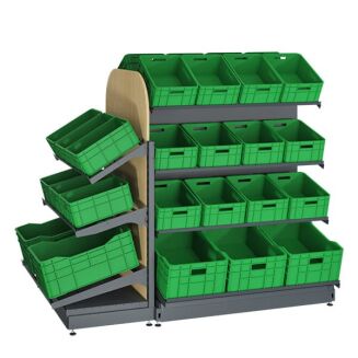 Gondola metalowa owocowo-warzywna z zakończeniem 150 cm - 3