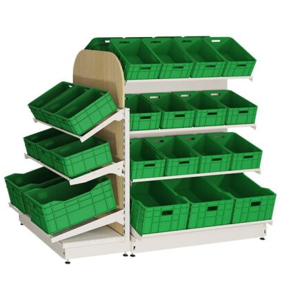 Gondola metalowa owocowo-warzywna z zakończeniem 150 cm