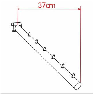 Schemat zawieszki sklepowej na owalny drążek - skośna Z-16 