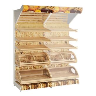 Regał sklepowy piekarniczy z panelem oświetlenia i nadrukiem 230 cm PIE-6 - 5