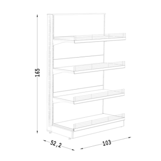 Regał metalowy dostawiany 165 TYP 2 z barierkami - 2