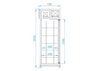 Szafa chłodnicza dwustronnie przeszklona, drzwi rozsuwane, stała szyba od strony klienta - 7