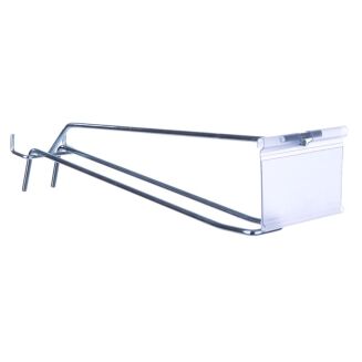 Zawieszka sklepowa podwójna z szyldem na perforację z osłonką cenową - 25 cm ocynk