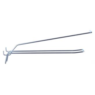 Bok zawieszki sklepowej podwójnej z szyldem na perforację - 25 cm ocynk