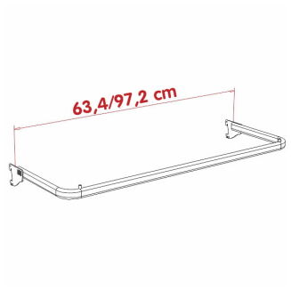 Ramię na odzież owalne długie chromowane - 3