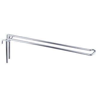 Zawieszka sklepowa podwójna na kratę - 30 cm chrom