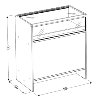 Lada jubilerska z półką prostą 120 cm, grusza polna - 4