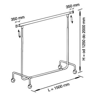 Stojak sklepowy na ubrania ST010A regulowany - 2