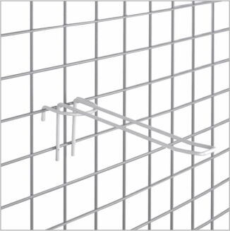 Zawieszka sklepowa podwójna na kratę 15 cm chrom - 4