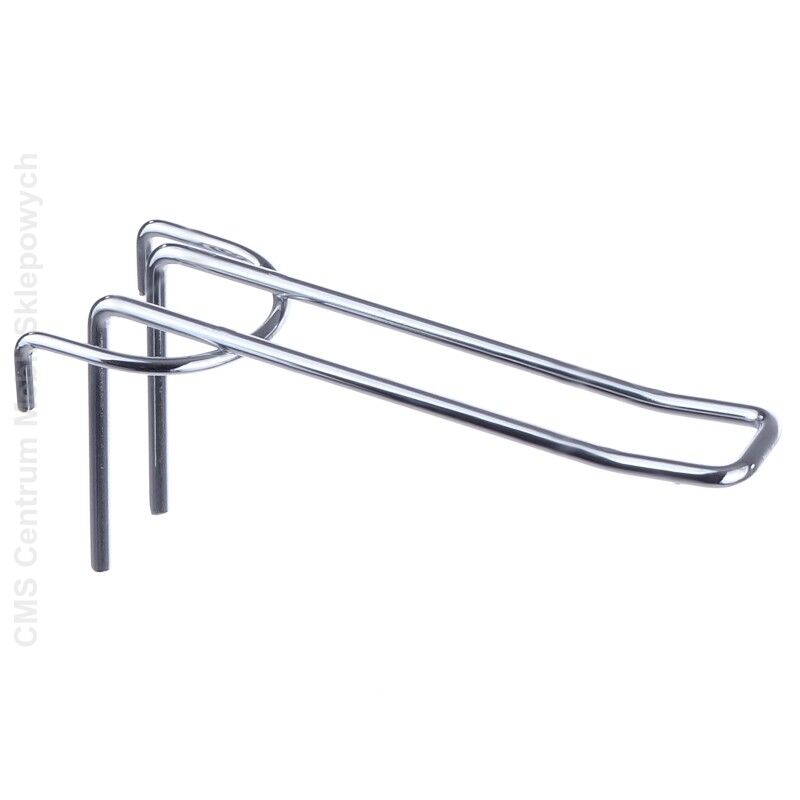 Zawieszka sklepowa podwójna na kratę 15 cm chrom