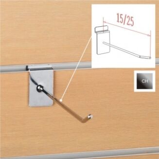 Zawieszka sklepowa pojedyncza zawieszona na panelu Spacewall Slatwall