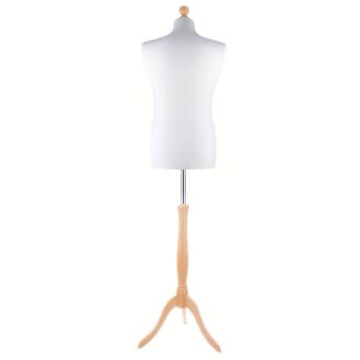 Manekin krawiecki męski z drewnianą nogą - Ecru - 2