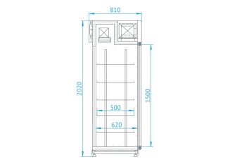 Szafa chłodnicza dwustronnie przeszklona, stała szyba od strony klienta ECOLINE - 19