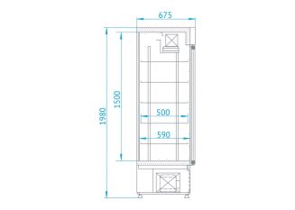 Szafa chłodnicza dwustronnie przeszklona, stała szyba od strony klienta ECOLINE - 6