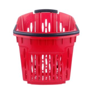 Koszyk sklepowy czerwony na kółkach - 38 litrowy