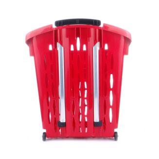 Koszyk sklepowy czerwony na kółkach - 38 litrowy