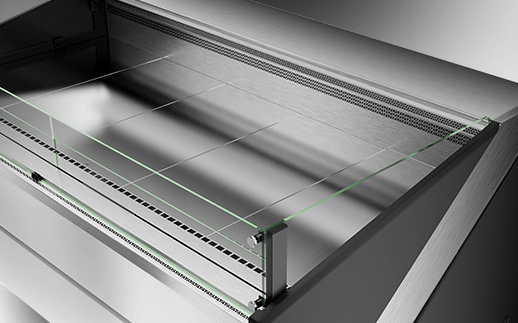 Powierzchnia ekspozycyjna o głębokości 75 cm lady chłodniczej L-Xi
