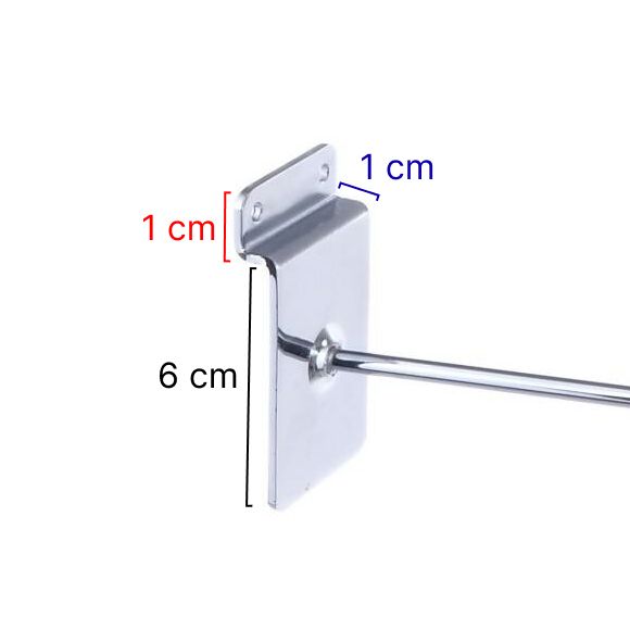 Zawieszka sklepowa na panel spacewall pojedyncza chrom - wymiary