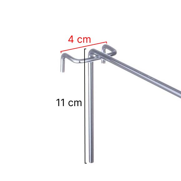 Zawieszka sklepowa na kratę pojedyncza chromowana z wymiarami